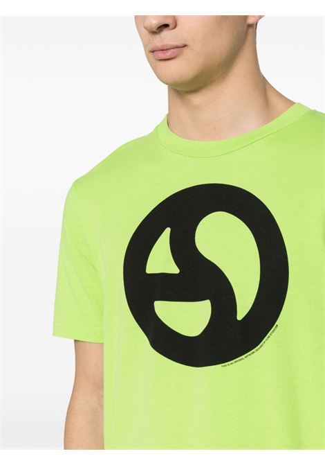 t-shirt con logo unisex verde in cotone ACNE STUDIOS | CL0265ABF
